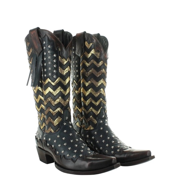 Old Gringo Shoes - Old Gringo Tracy, brown, dark blue and gold. Brand new in the box.